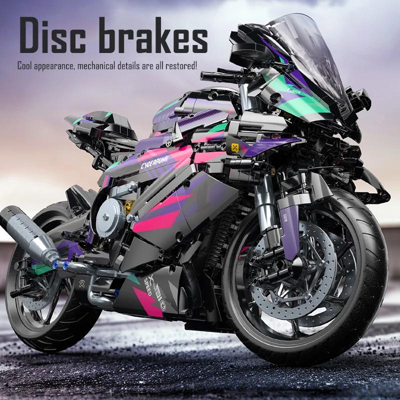 Professional Fishing Boys Motorcycle Building Blocks Technical City Moto Car Model 2096Pcs Diy Motorbike Construction Toy Superbike Bricks Toys For