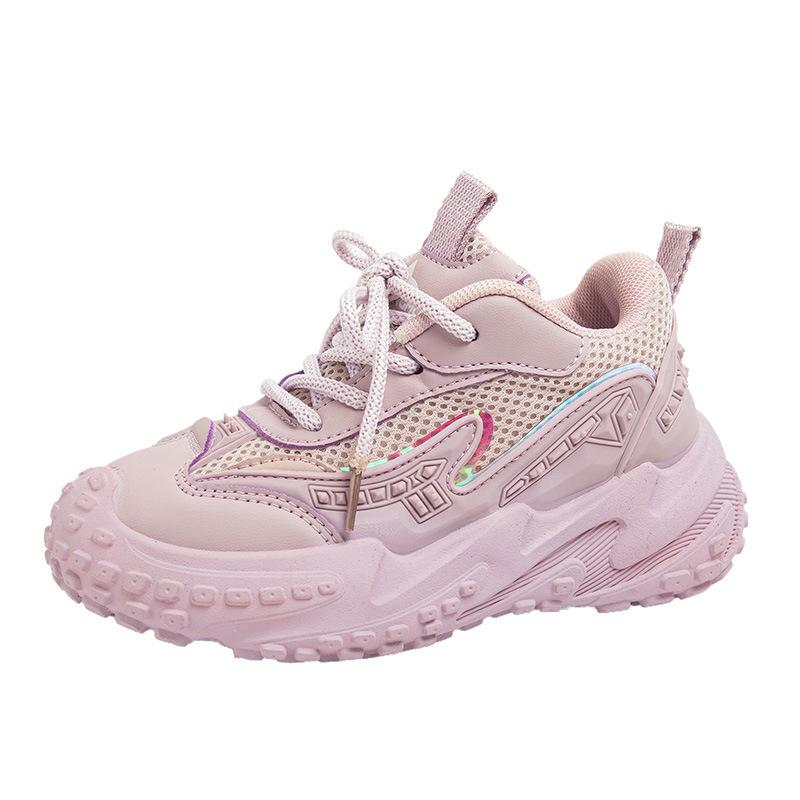 

New Spring and Autumn Mesh Versatile Boys and Girls Comfortable Soft Sole Sports Shoes 27 рожевий