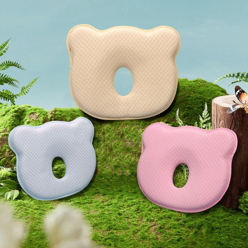 Cute Baby Shaping Pillow Breathable Baby Head Cushion Baby Bear Shaped Headrest Sleep Improvement