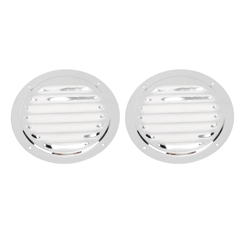 2 Stück runde, lamellenförmige Lüftungsabdeckung aus Edelstahl in Marinequalität, regendicht, für Boote und Yachten, 5 Zoll
