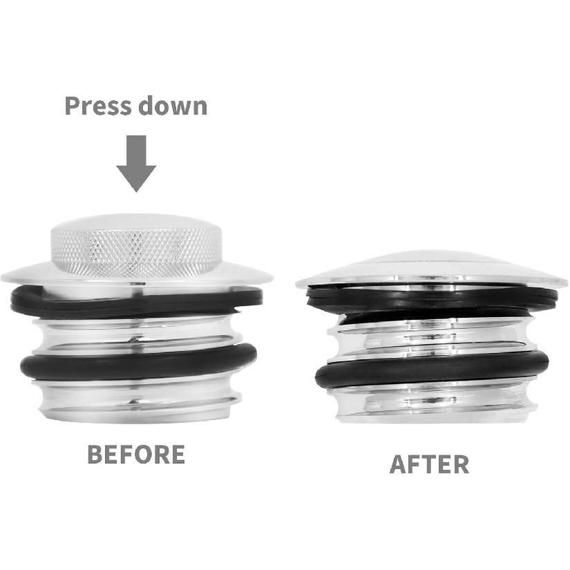 Motorcycle Flush Pop-up Gas Storage Cap Vented Fuel Tank Cap Fit for Harley Dyna Softail Touring Road King (Chrome)