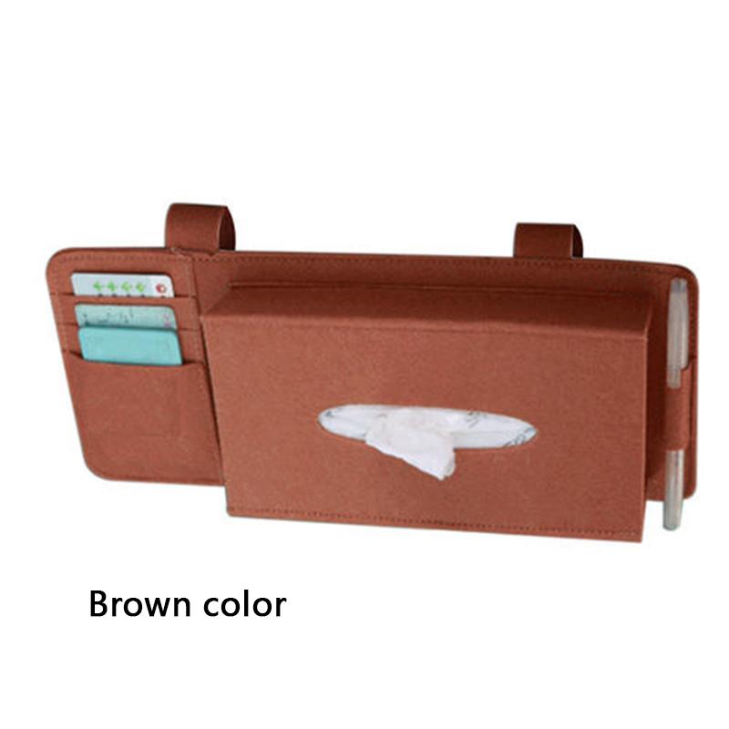 KKJOY Creative Car Sunshade Tissue Box Paper Towel Bag Multi - Function Felt Car Hanging Seat Car Interior Storage Box Supplies