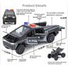 1:32 Pickup Charger Police Car Model Toy Doors Opened Sound Light Pull Back Models Shock Absorption Toys Boy Gift Ornaments