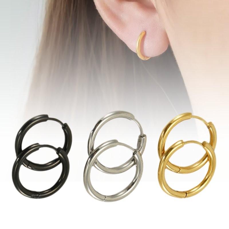 Schicke runde Ohrringe aus Edelstahl für Damen und Herren mit robustem Design