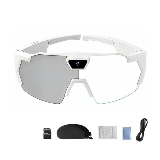 POV Glasses with Memory Card 4K Smart Baseball Sunglasses with Camera Photos Audios Videos Recording Lightweight Men Women Camera Wearable Eyewear