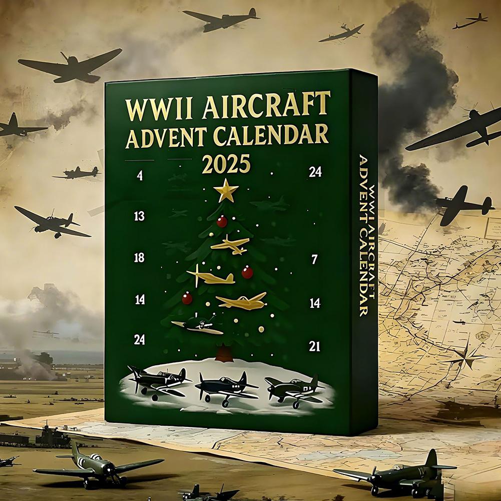 1pcs 2025 Aircraft Advent Calendar Christmas Countdown Fighter Jet Surprise Gift Military Theme Acrylic Ornaments Collection