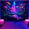 Glowing Mushroom Tapestry For Magical Nights Uv Reaction Tapestry Background Decoration Wall Hanging Bedroom Party Decoration