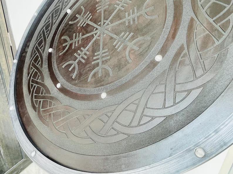 Viking Vegvisir Round Shield for Battle and Display
