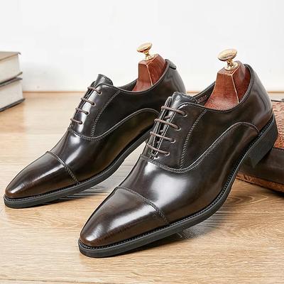 Britischer Gentleman Herren Spitz Schwarz Braun Patchwork Lässig Kleid Heimkehrschuhe Männlich Formell HochzeitsSchuhe Zapatos Hombre