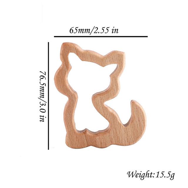 1pc Baby Teether Wooden Animal Pacifier Pendant BPA Free Beech Koala Rodent Baby Gym Accessories Teeth Pendant Children'S Goods