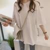 Sommer 2025 Candy Color Damen Lose Kurzarm T-Shirt im koreanischen Stil