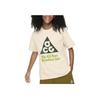 ACG Letter Print Round Neck Knit Short Sleeve T-Shirt Kids Tops Beige FN9677-104