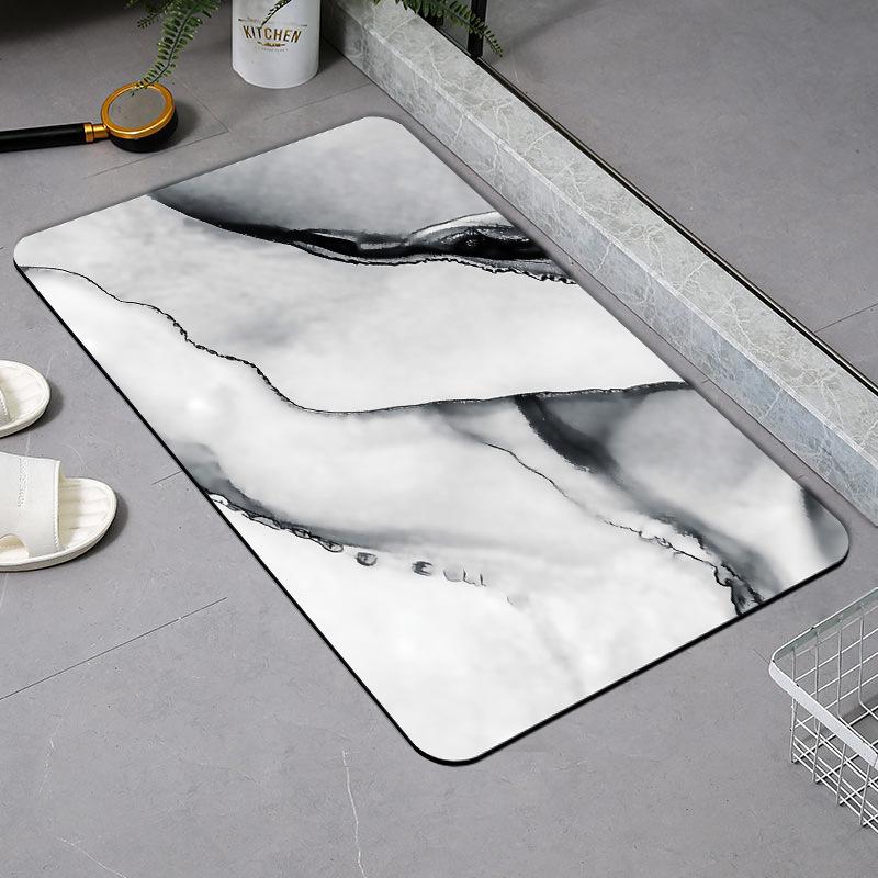 Light Luxury Marble, Diatom Mud, Water-absorbing Quick-drying Floor Mat, Non-slip and Dirt-resistant At the Bathroom Door