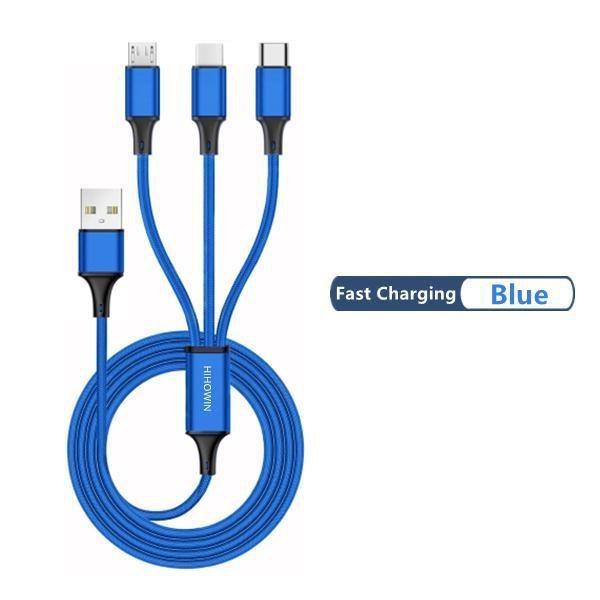 1PC 1.2M One-to-three Data Cable Fast Charging Mobile Phone Three-in-one Charging Cable