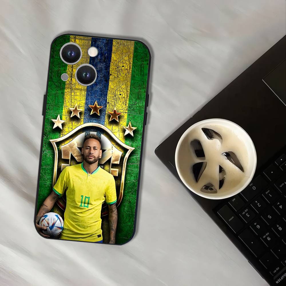 Cool Football Sport N-Neymar_S Phone Case For iPhone 16,15,14,13,12,11,Pro,XS,Max,XR,Plus,E,SE4,Mini Black Soft Cover
