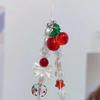 Korean Cute Red Cherry Bow Pearl Phone Chain Lanyard Charm Strap Wrist Bead Hanging Cord Bracelet Keychain For Cell Phone