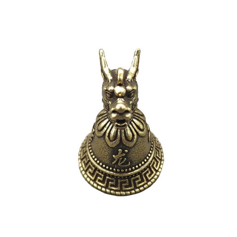 Chinese Style Zodiac Animals Heads Bell Gift - 12 Brass Animal Charms with Copper Bells, Oriental Cultural Home Decor ornament