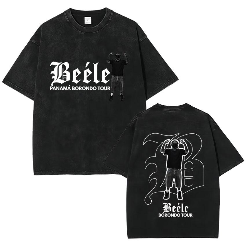 Rapper Beele Harajuku Album Vintage Washed Fashion TShirt Mens Oversized Tee Shirt Cozy Crewneck Short Sleeve T Shirt Fans Gift