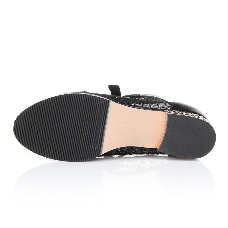 Fashion GKTINOO 2025 Spring Summer New Bow Genuine Leather Women Boots Hollow Mesh Ankle Boots Comfortable Low Heels Fashion Shoes