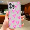 Heart Stamp Aesthetic Clear Phone Case For iPhone 17 Air 16 e 15 14 13 12 11 Pro Max Plus Mini SE Soft Clear Cover Girls Gift