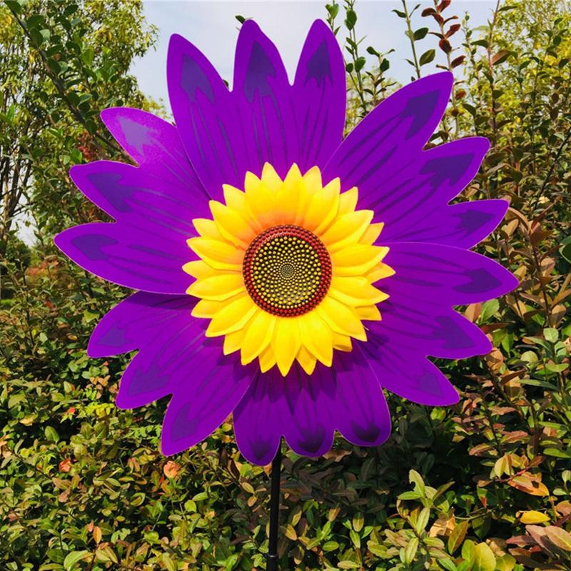 Molinos de Viento de Girasol Giratorios Para Jardín del Hogar Bricolaje Niños Actividades al Aire Libre Molinetes de Exhibición Juguetes