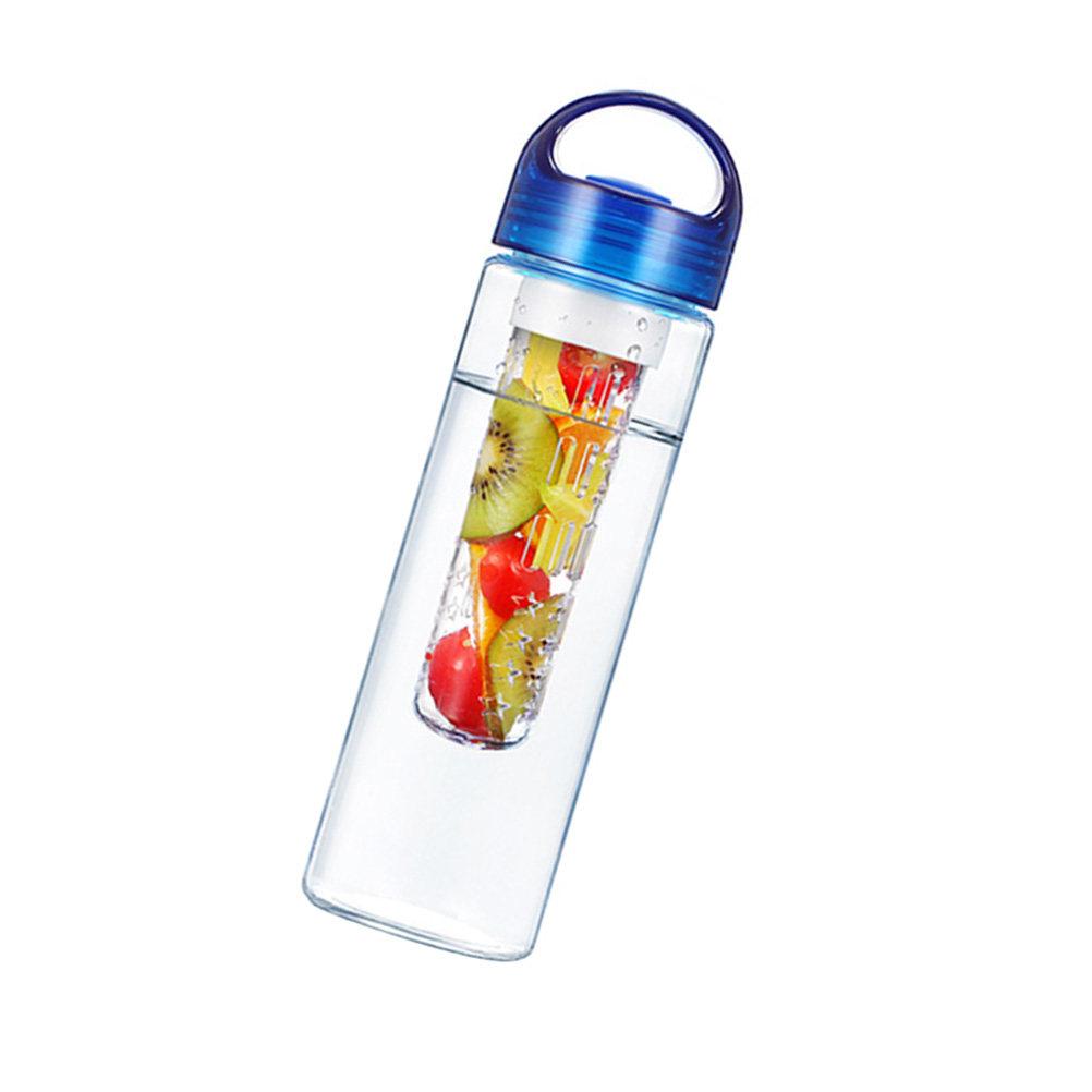 

750ml Water Bottle with Finger Hole Fruit Infuser Leakproof As Material for Gym Camping Hiking Blue Water Bottle other