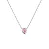 Silver Pink Tourmaline Solitaire Necklace Birthday Gift for Women with Jewelry Case 4℃ (4℃) [October Birthstone] (112534721931)