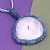 Silver Solar Drusy Gemstone Gift For Friend's Macrame Jewelry Pendant