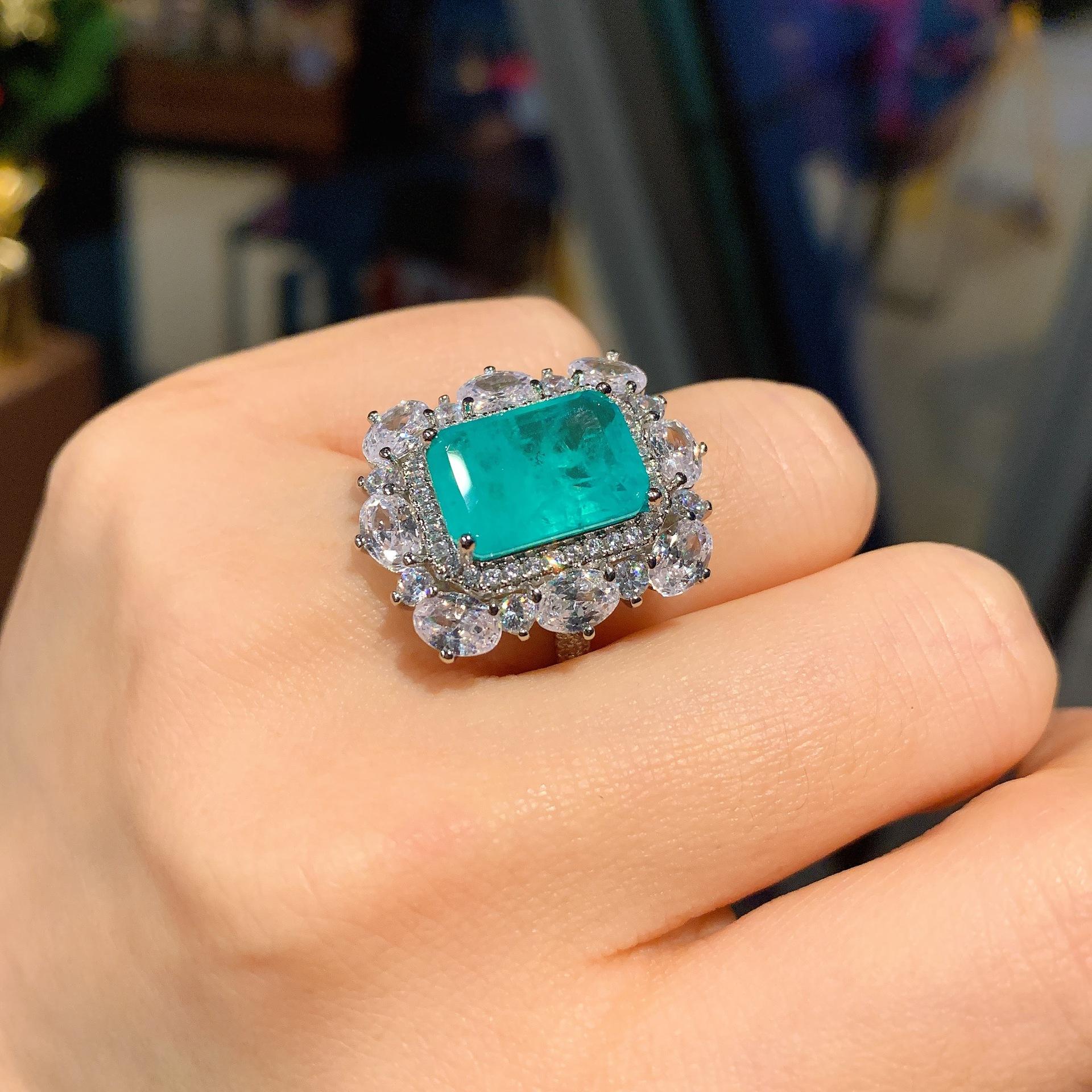 

S925 Серебряная игла Популярная имитация ювелирных аксессуаров Набор из трех предметов Параиба Модная женская