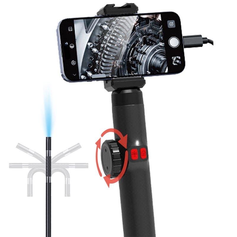 ABBP-Two-Way 360 ° Rotating Borescope, 1080P Camera, Endoscope With Light, 6Mm Waterproof Probe, Endoscope With Phone