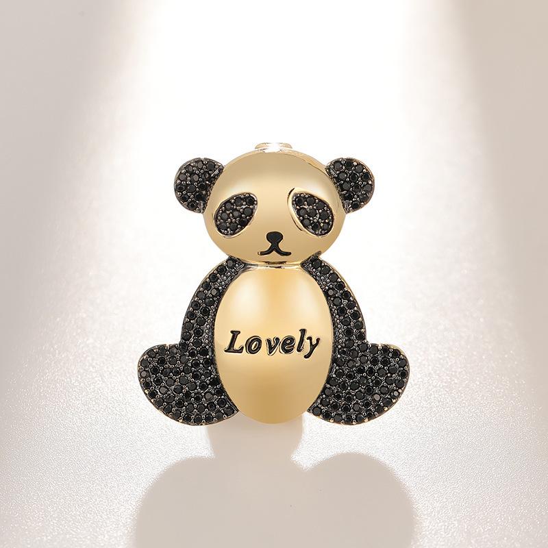 Bo Xin Yun Cartoon Panda Zircon Brooch - Cute  Creative Clothing Accessory Corsage Gift Pin
