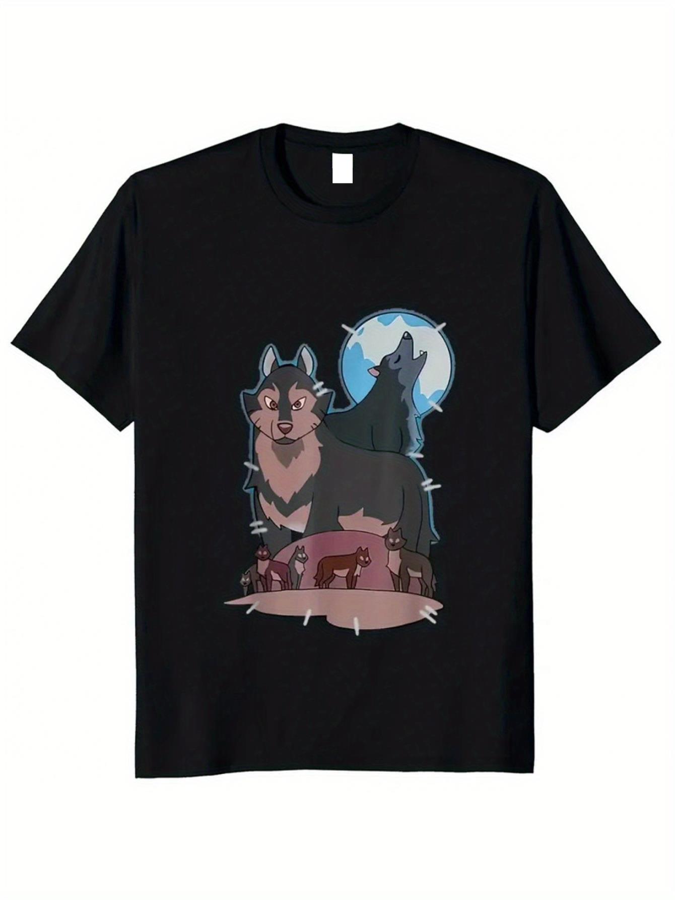

Мужская футболка Hunter Wolf & Owl из аниме-сериала - Оверсайз Харадзюку Уличная футболка с волком S