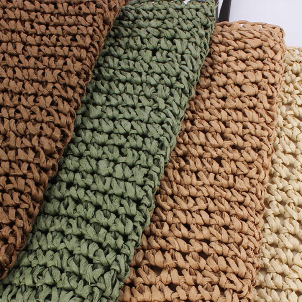 Women's Retro Handmade Large-Capacity Straw Woven Shoulder Beach Bag