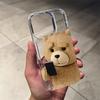 Popular bear looking at mobile phone Phone Case for Oppo A60 A98 A78 A38 A57 A76 A55 A74 A94 A54 A16 A93 A92 4G 5G Clear Cover
