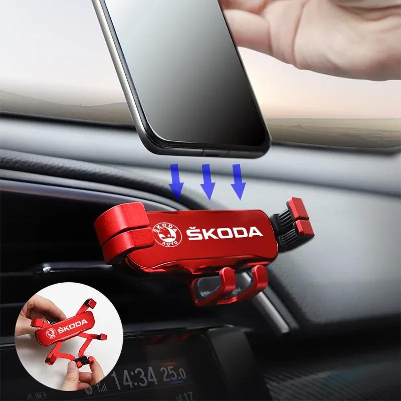 Supporto Telefono Gravità ABS Clip per Bocchetta Aria Auto Supporto Smartphone Per Skoda Octavia Rapid Kodiaq Karoq Superb Fabia Kamiq