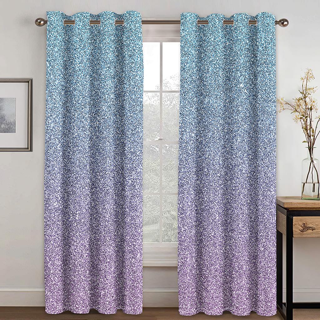 Rainbow Pink Gold Star Glitters Drips Print Children's Window Curtains for Girl Living Room Bedroom Decor 2 Pieces Free Shipping