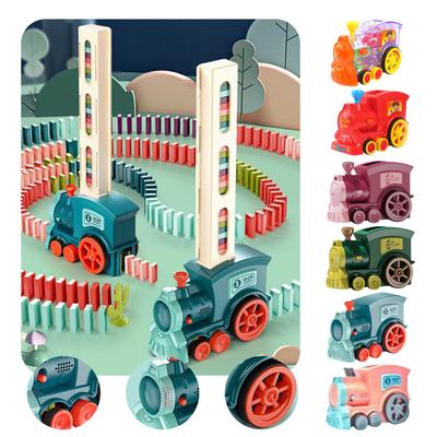 60dílná automatická sada domino vláčku, vzdělávací hračka pro rané učení, kreativní hraní, dárky pro zábavu a rozvoj dětí