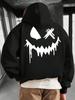 Men'S Graphic Print Black Hoodie Y2K Style Blend Loose Fit with Drawstring And Kangaroo Pocket Pullover for Outdoor Sports And Dai