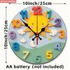 Cartoon Sun Learning Clock. Silent Educational Wooden Clock for Home, Classroom or Outdoor.