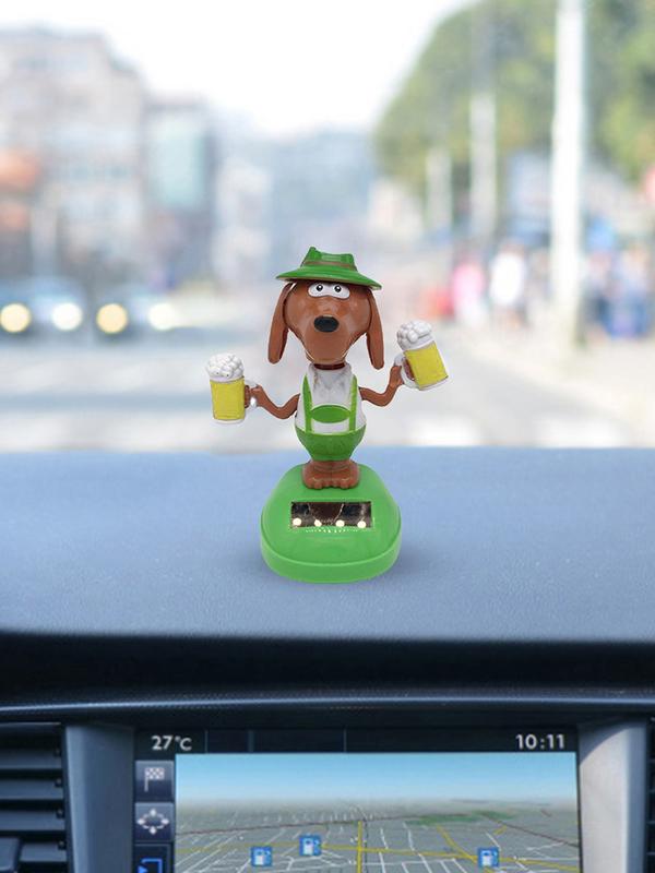 Car Bobble Shaking Head Doll Toys Auto Solar Powered Dancing Figures Cute Solar Dancing Ornament Car Decorations Accessories