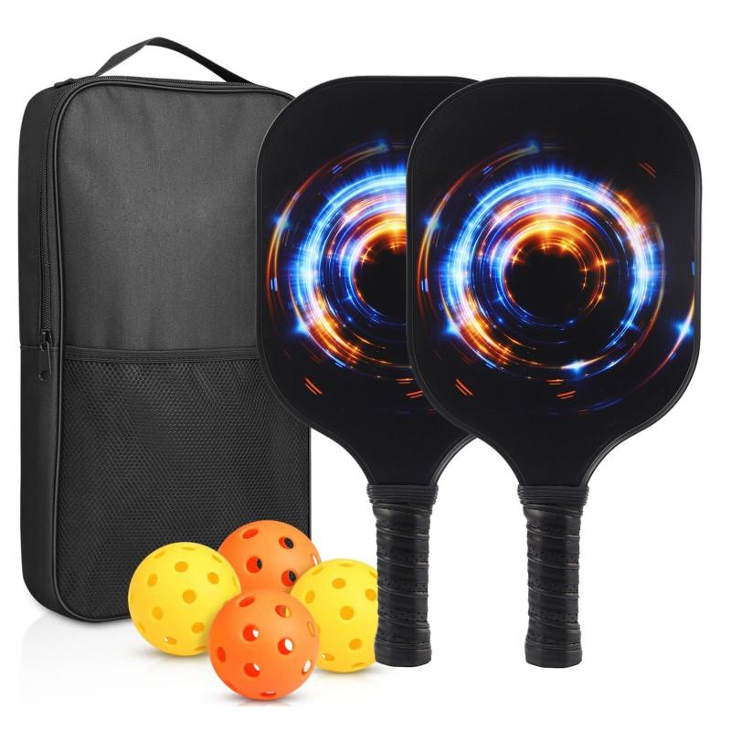Carbon Fiber Pickleball Paddle Set With PP Honeycomb Core UV Printed Racket Beginners To Advanced Players