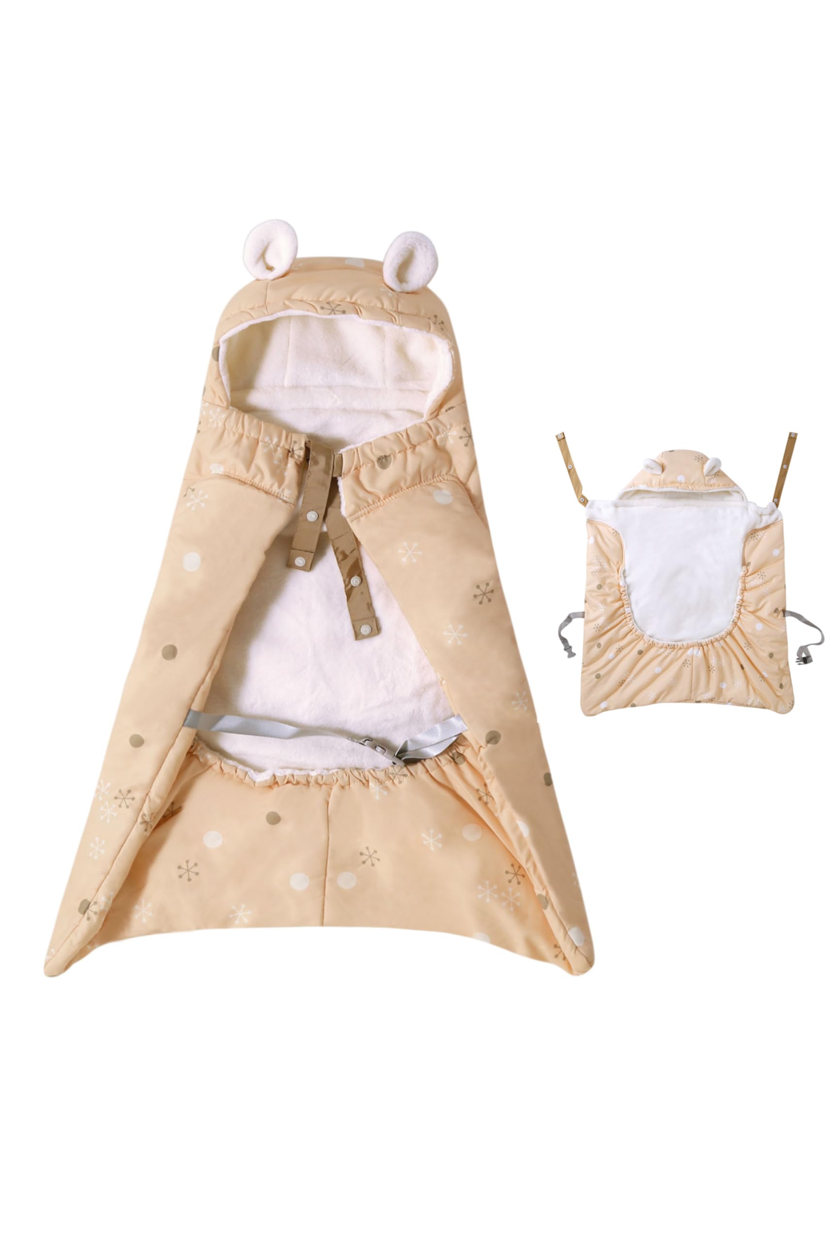 

with smooth ankley Baby carrier Baby carrier Stroller Cold protection Baby cold protection [Warm fur] cover, cape, blanket, cape, Multi-blanket, бежевий