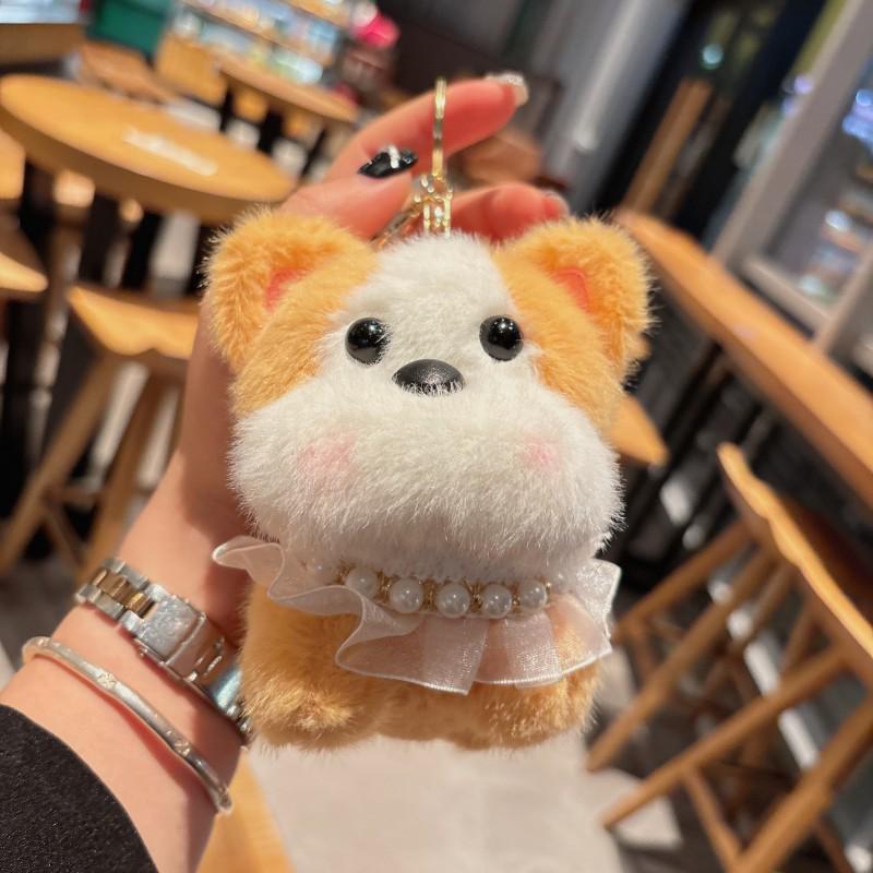 Cute Cartoon Puppy Plush Keychain Ornament