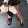 Men’s Tasseled Loafer Dress Formal Business Shoes Wingtip Tuxedo Wedding Blazers Saddle Shoes Large Size