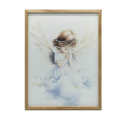 Angelic Prayers of a Girl Poster Angelic Prayers of a Girl Poster, 30X40 Cm, Dark Brown Wooden Frame, 230 Gsm Matte Paper