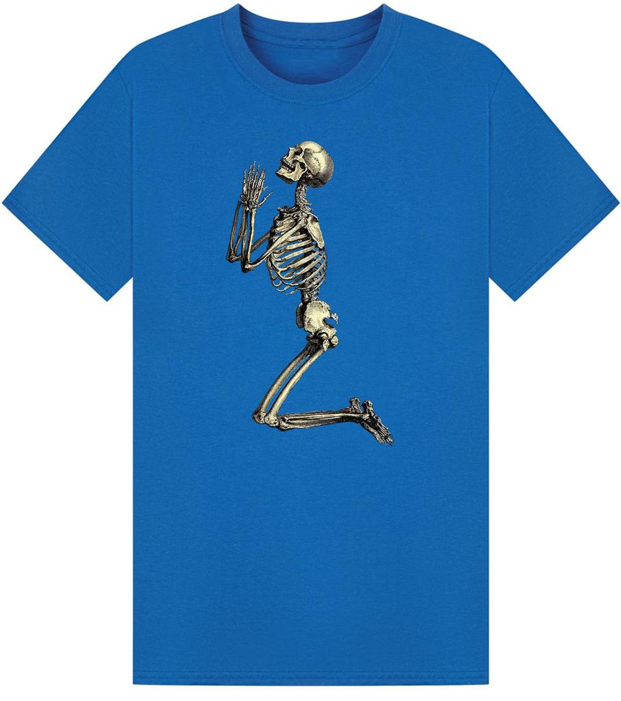 New 2026 Retro Religious Prayer Skeleton Street 3D Printed Unisex Tshirt Shirt Harajuku Round Neck Short Sleeve Top Clothing