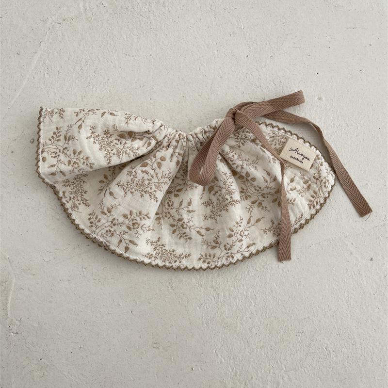 4Layers Cotton Gauze Baby Bibs Toddlers Newborns Printing Ruffle Feeding Burp Cloths Apron Baby Saliva Towel Drool Bib