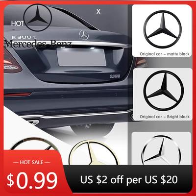Pegatina Caliente para Coche 90mm Insignia Emblema Medio para Maletero Trasero de Coche Pegatina Calcomanía Para Mercedes Benz W203 W204 W205 W210 W211 W212 W221 W222