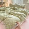 2026 New Hollow Lace Wrinkled Cotton Four-piece Set Household Student Dormitory Three-piece Set Bed Sheet Quilt Cover