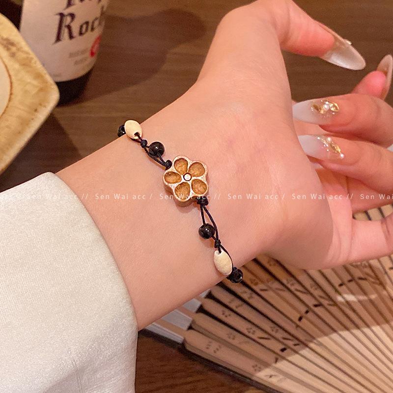 Новый китайский браслет из плетеной махагоновой нити женский дизайн высокая ценность национальный плетеный браслет регулируемый браслет